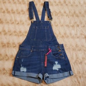 Distressed overall short set